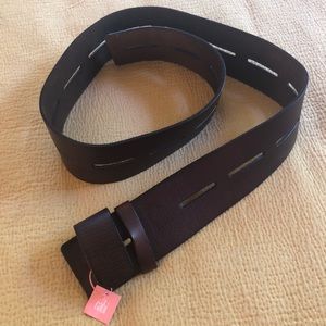 Wide Brown Leather Belt